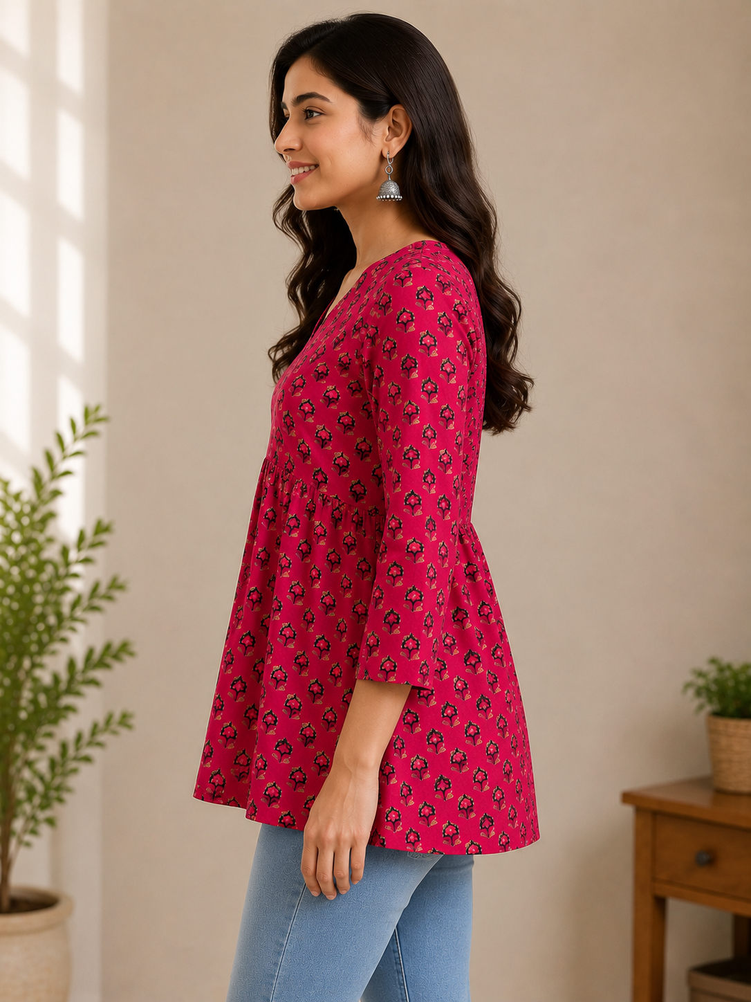 Pink Short Kurti