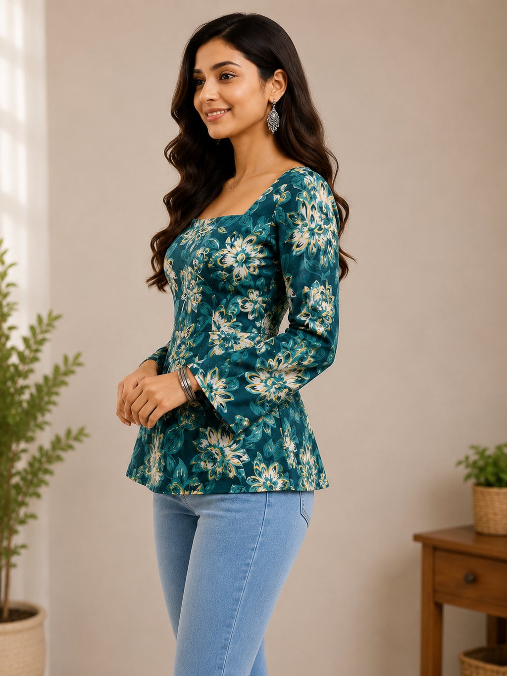 Dark Green Short Kurti