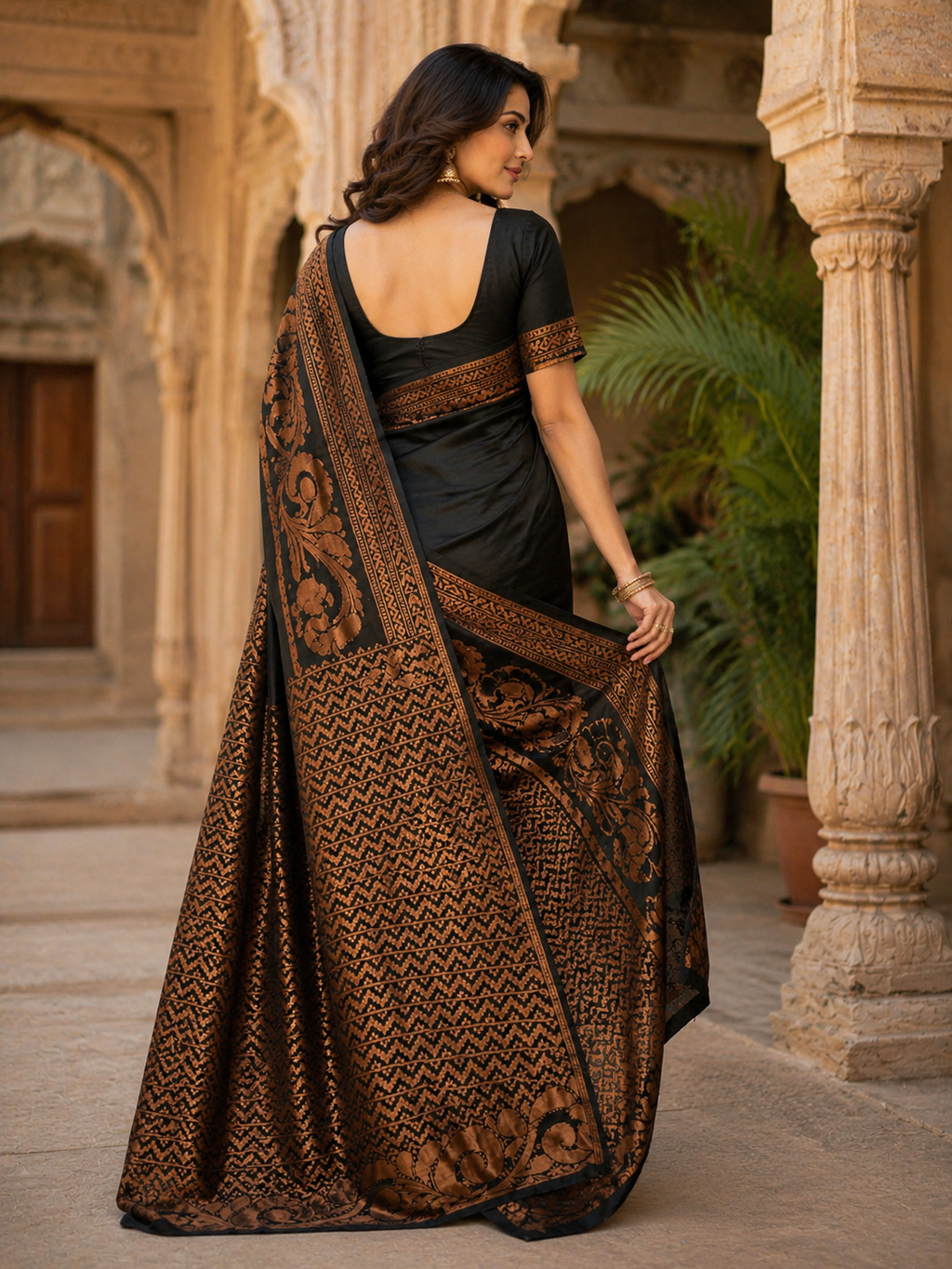 TriVibez Premium 3 Black Saree Combo Set | Soft Silk Designer Sarees | Pack of 3