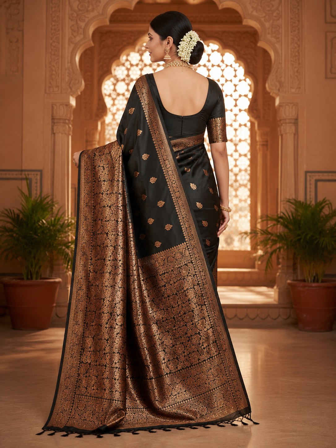 TriVibez Premium 3 Black Saree Combo Set | Soft Silk Designer Sarees | Pack of 3