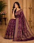Women's Purple Soft Silk Saree with Zari Woven Border