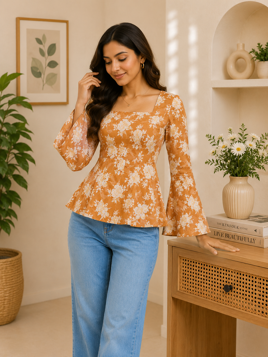 Light Orange Short Kurti
