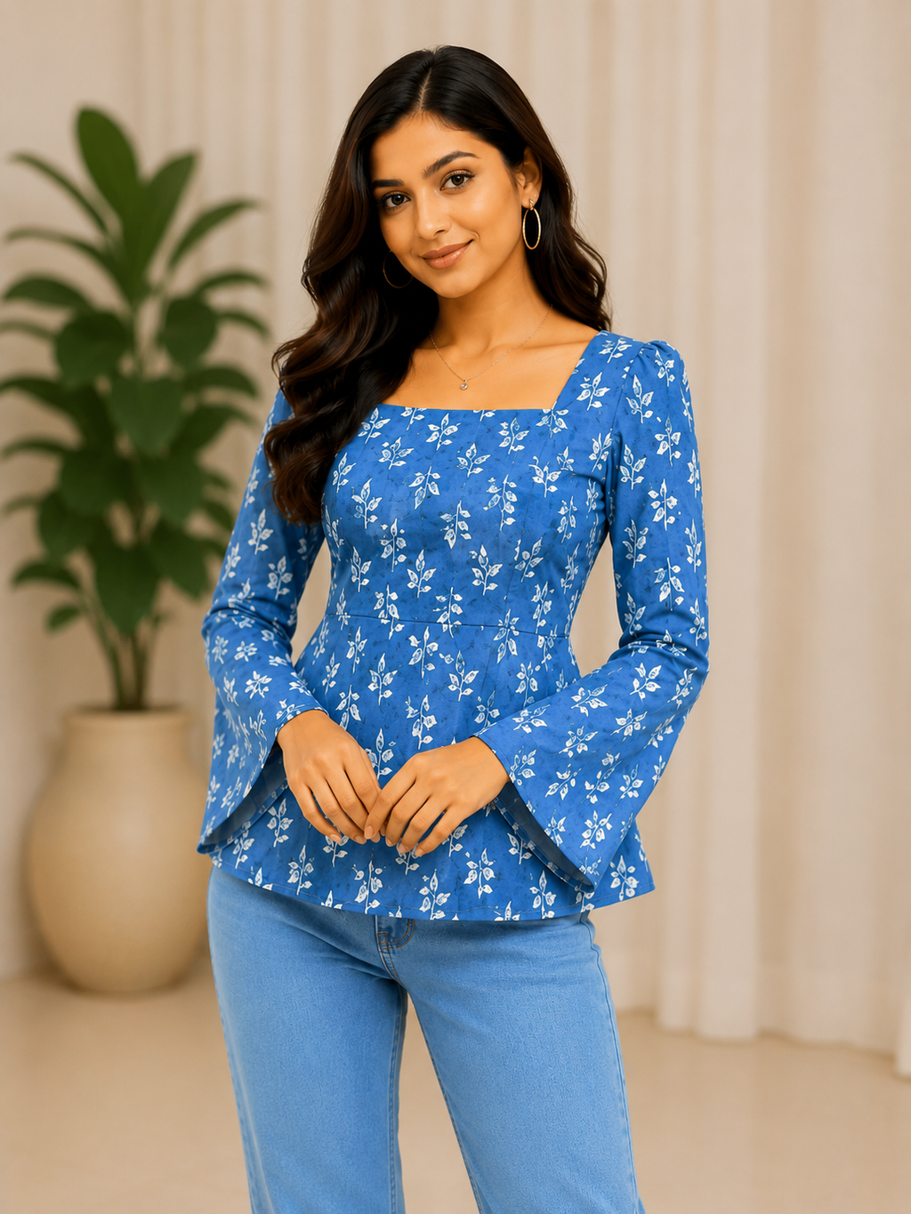 Light Blue Short Kurti