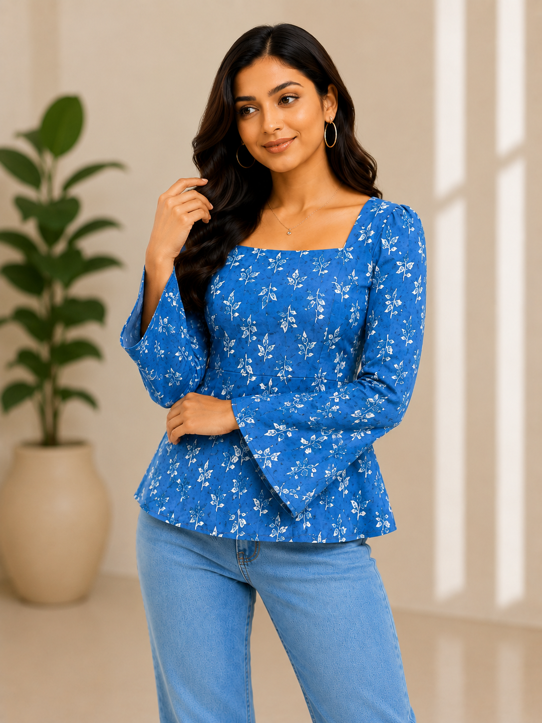 Light Blue Short Kurti