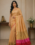 TriVibez Mustard Gold Banarasi Style Saree for Women